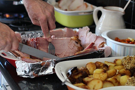 Ham roast with potatoes