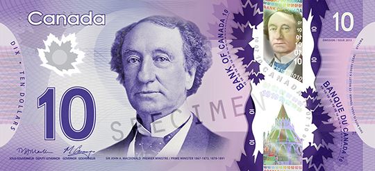 Canadian 10 dollar bill