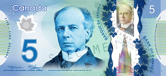 Canadian 5 dollar bill