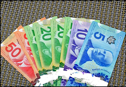 Picture of Canadian dollar bills