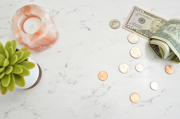 Money scattered on the table