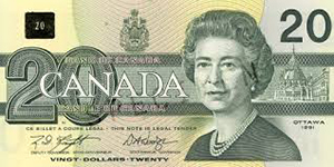 Old Canadian $20dollar bill