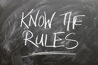 The blackboard written know the rules