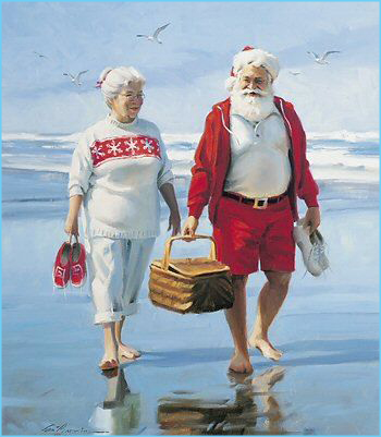 Santa at the beach