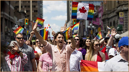 Prime minster Trudeau at the parade