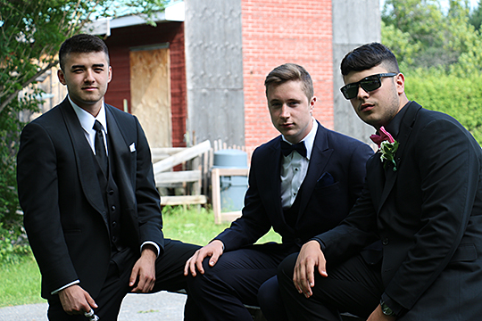 Three boys at the prom