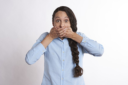 a woman's surprised face