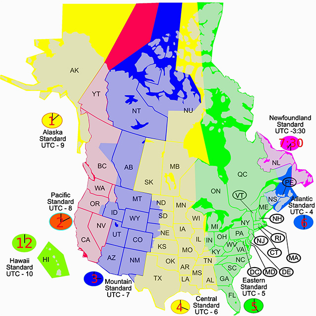Timezone maps of US and Canada