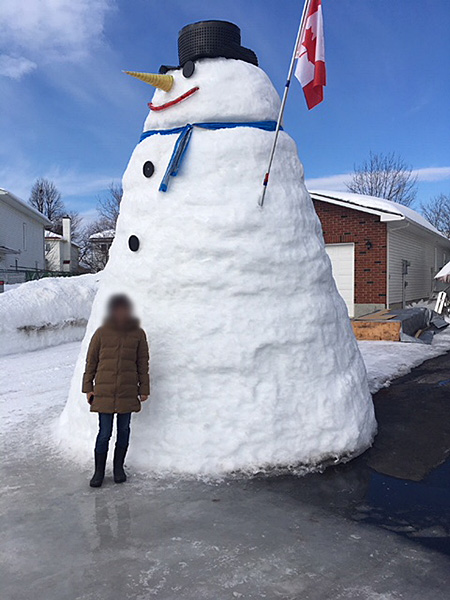 a huge snowman