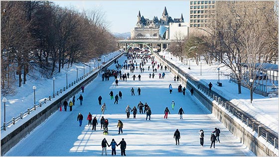 People skating on Rideau canal