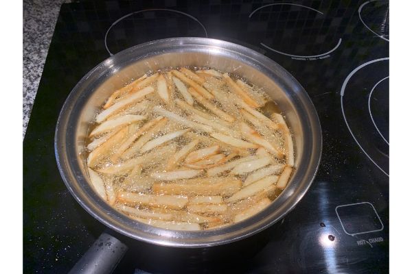 potatoes getting fried