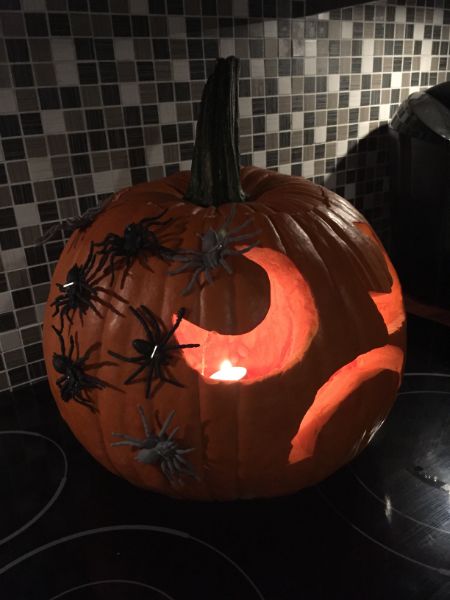 Jack-o-Lantern with spiders